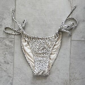 Target Women's Black Dot White Tie-Side Bikini Bottoms